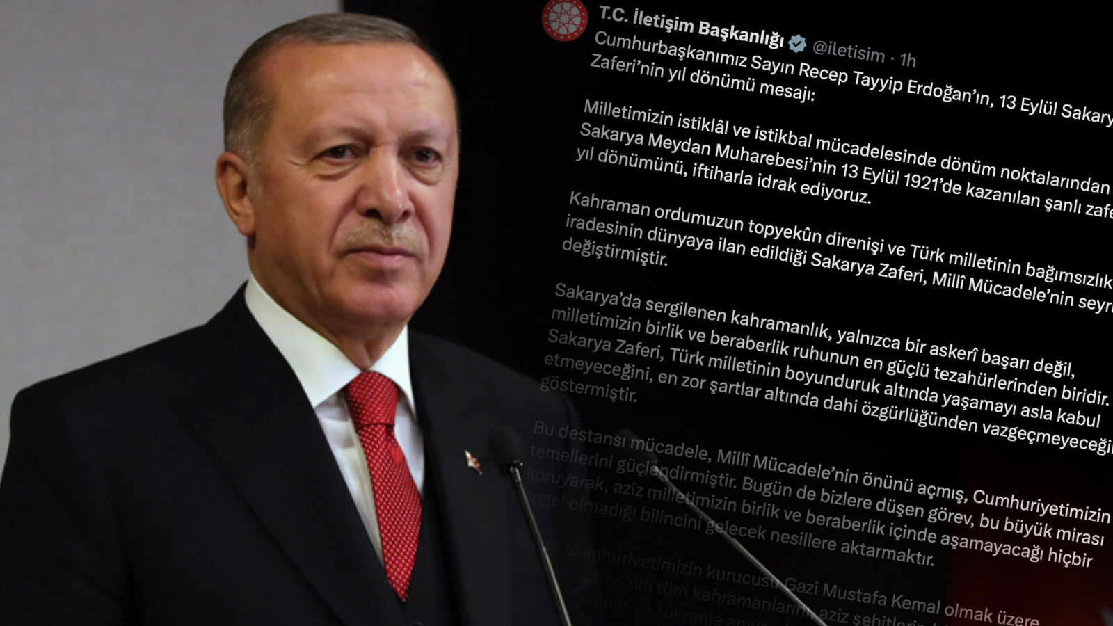 cumhurbaskani erdogandan 13 eylul sakarya zaferi mesaji turk milletinin boyunduruk altinda yasamayi asla kabul etmeyecegini ozgurlugunden vazgecmeyecegini gostermistir vwS7t9mj