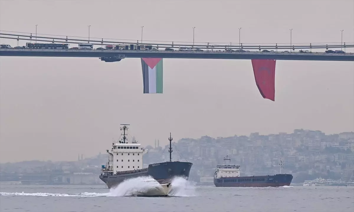 istanbul bogazindaki koprulere filistine destek icin bayrak asildi ZKeScpMc